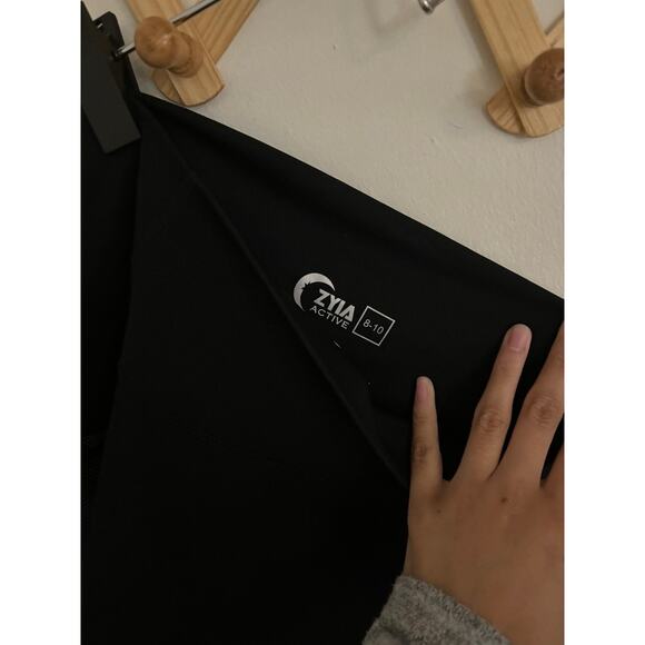 Zyia Pants Girls 8-10 Leggings Black Camo Reflective Cropped High Rise Pockets - Picture 5 of 6